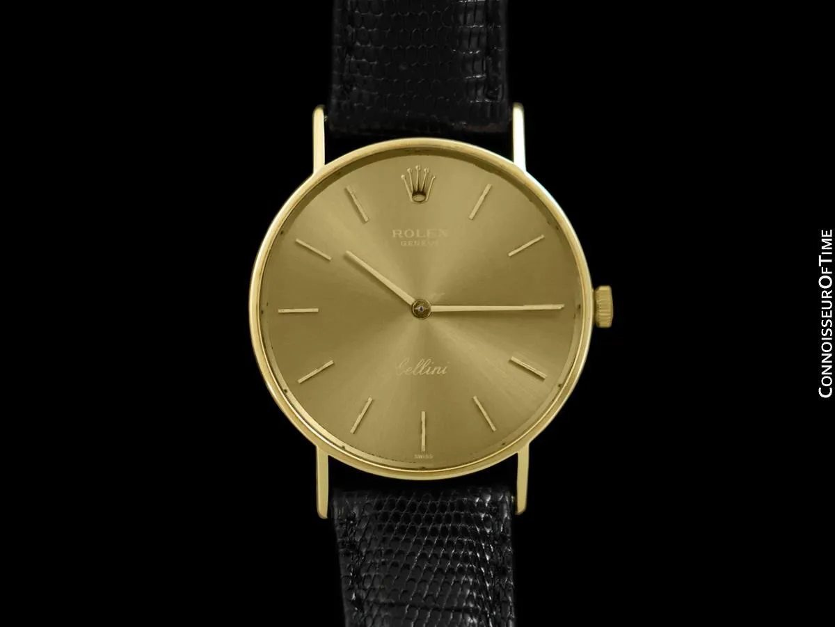 1973 Rolex Cellini Vintage Mens Midsize "David Beckham Dial" Handwound Watch, Ref. 3833 - 18K Gold