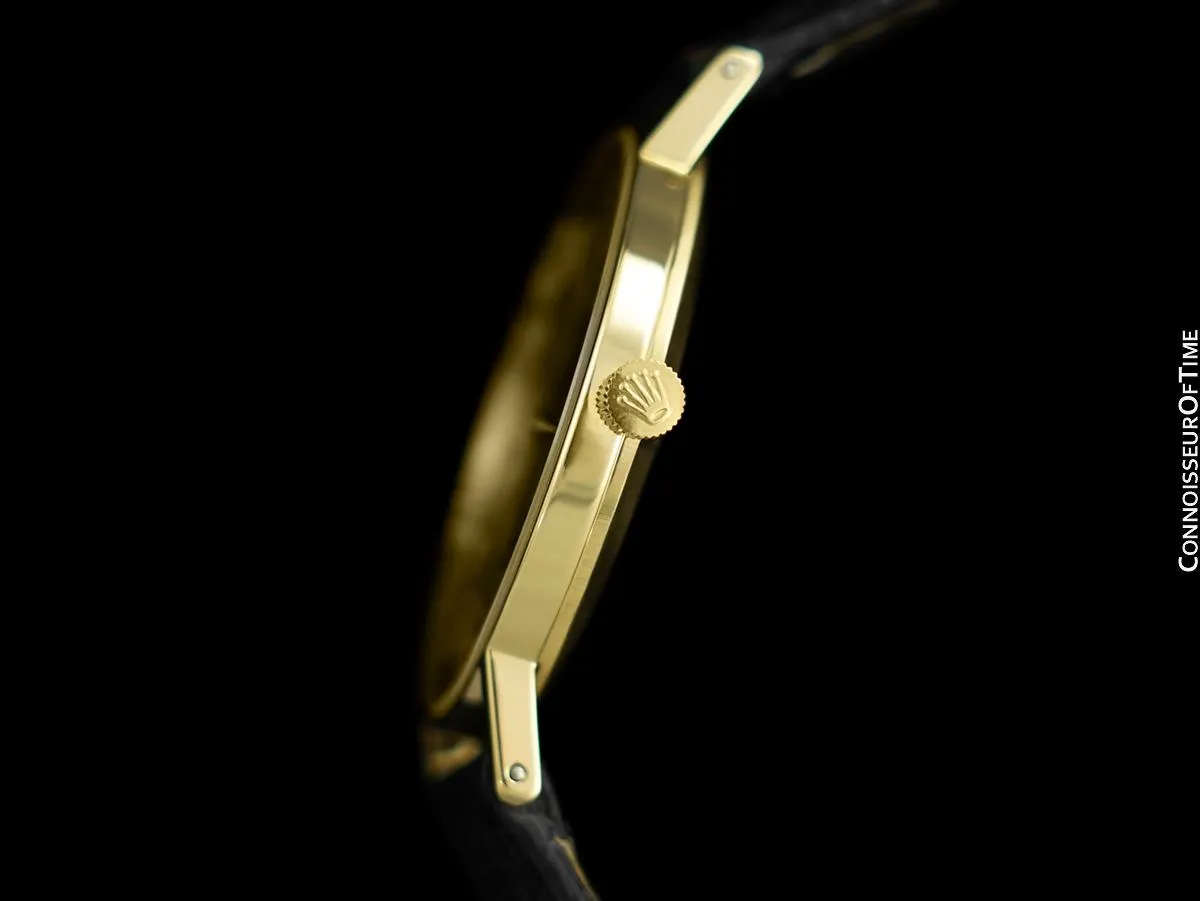 1973 Rolex Cellini Vintage Mens Midsize "David Beckham Dial" Handwound Watch, Ref. 3833 - 18K Gold