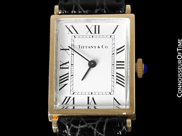 1980's Tiffany & Co. Vintage Mens Dress Watch - 14K Gold