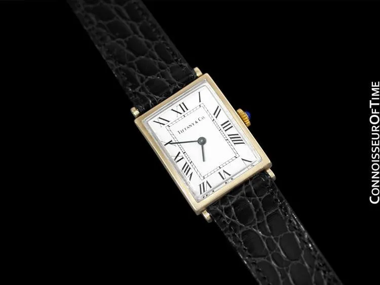 1980's Tiffany & Co. Vintage Mens Dress Watch - 14K Gold