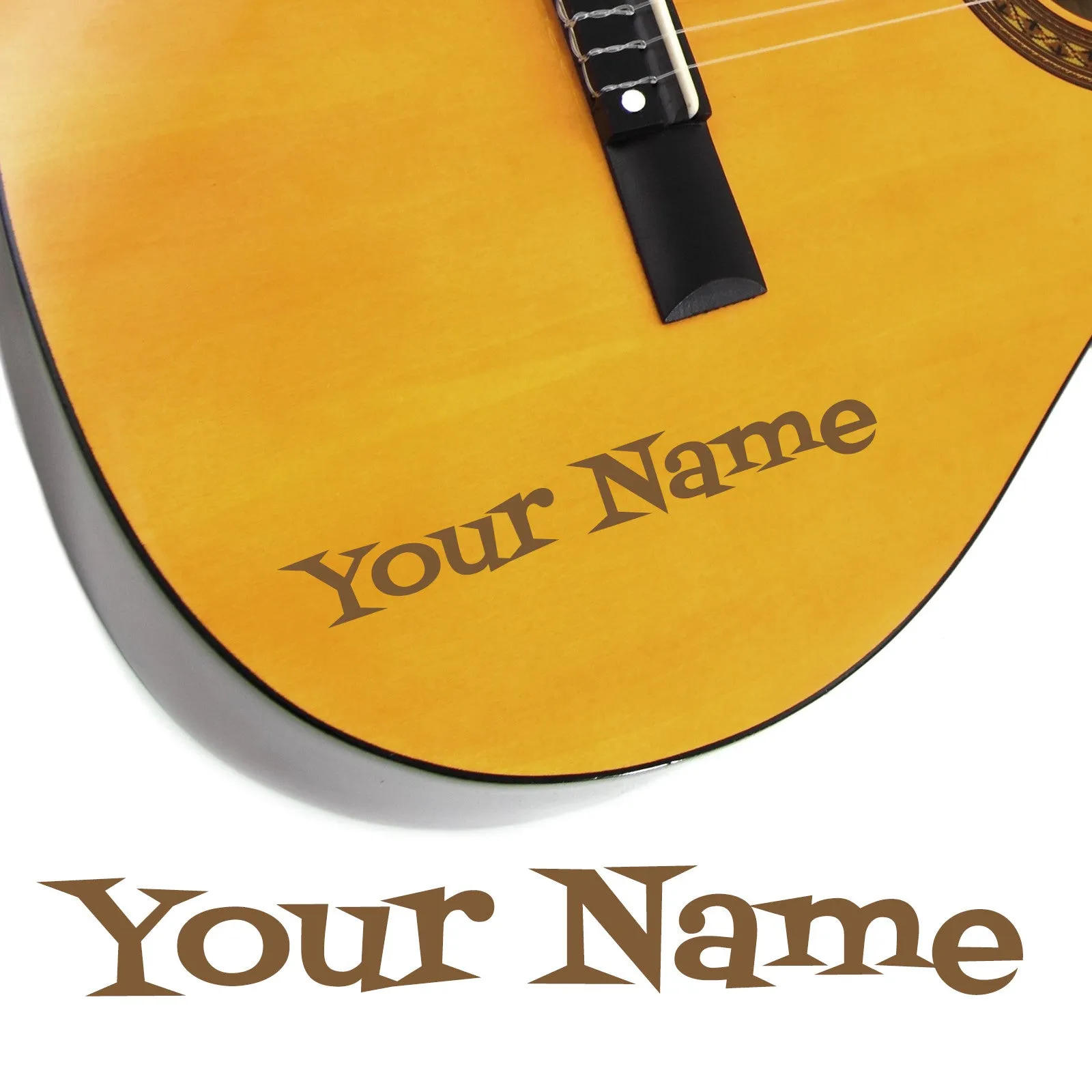 2 x Custom Name Guitar Stickers - Cartoon Style