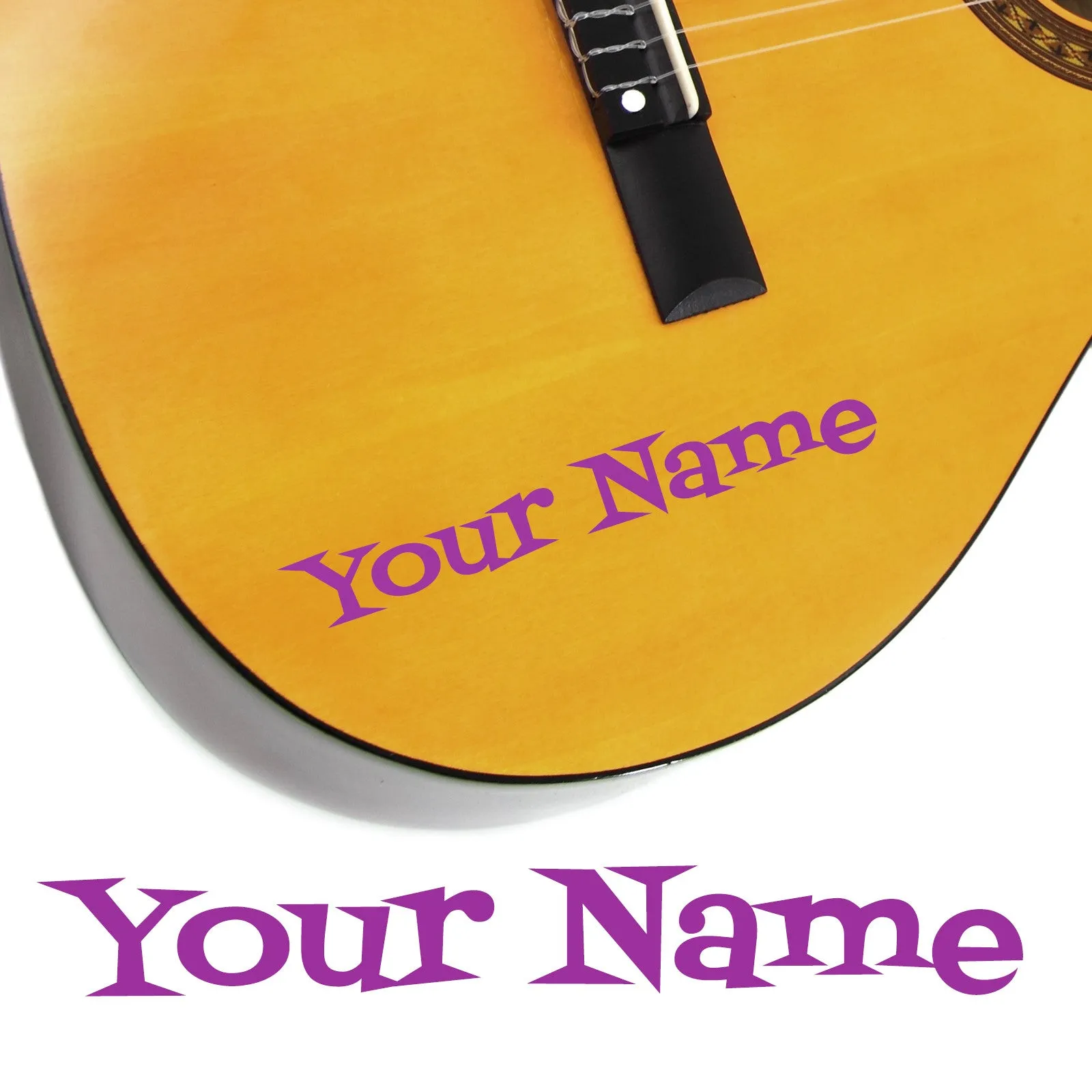 2 x Custom Name Guitar Stickers - Cartoon Style