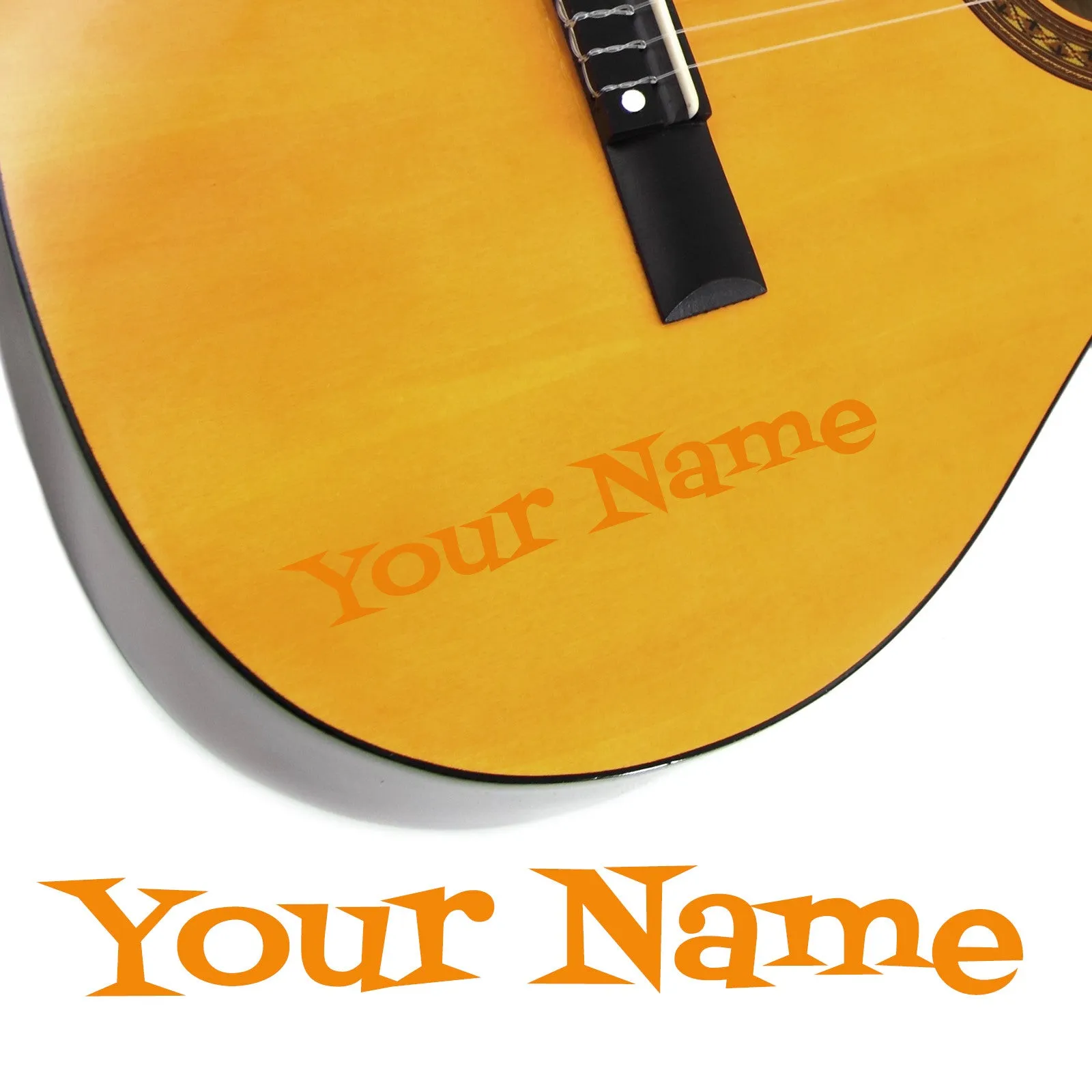 2 x Custom Name Guitar Stickers - Cartoon Style
