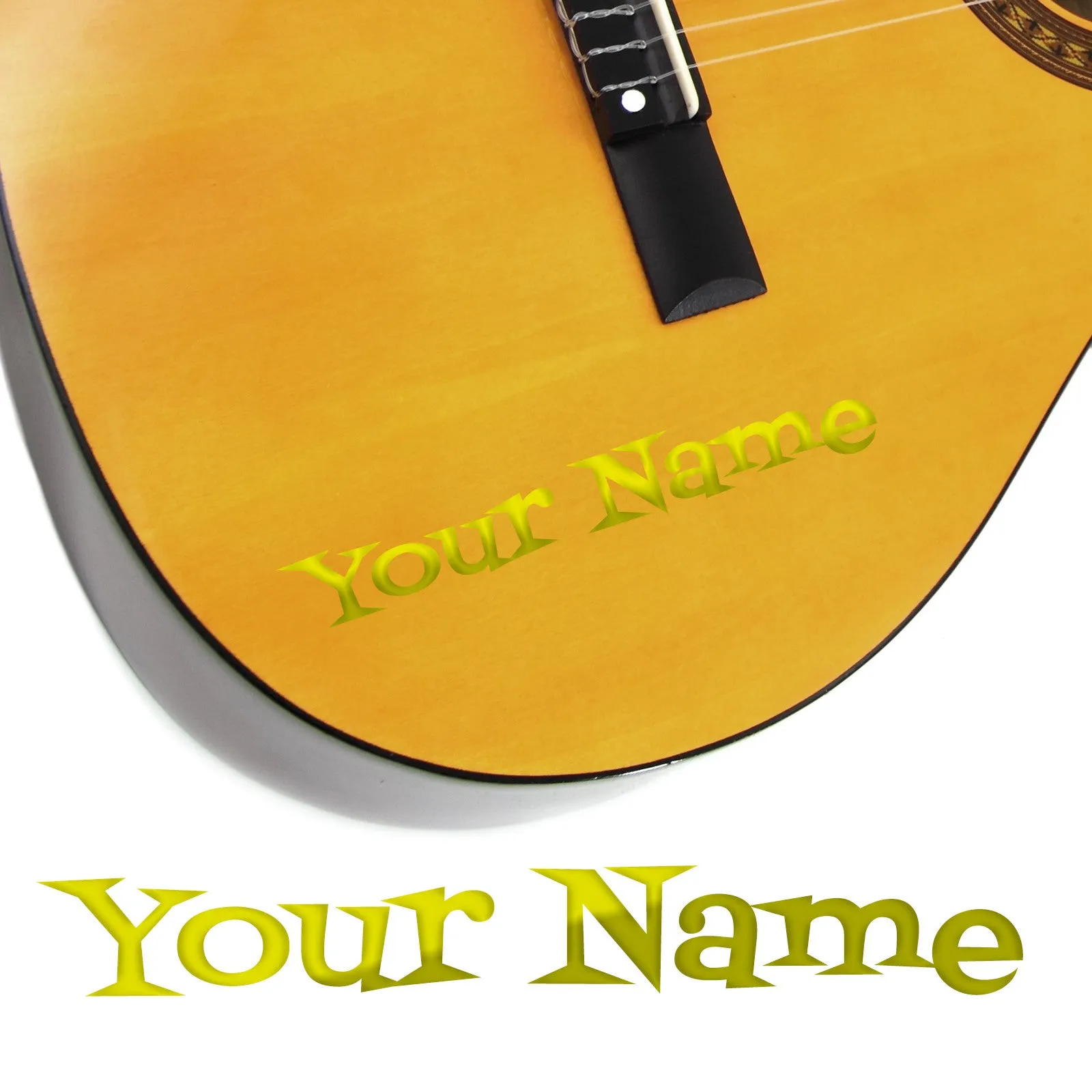 2 x Custom Name Guitar Stickers - Cartoon Style