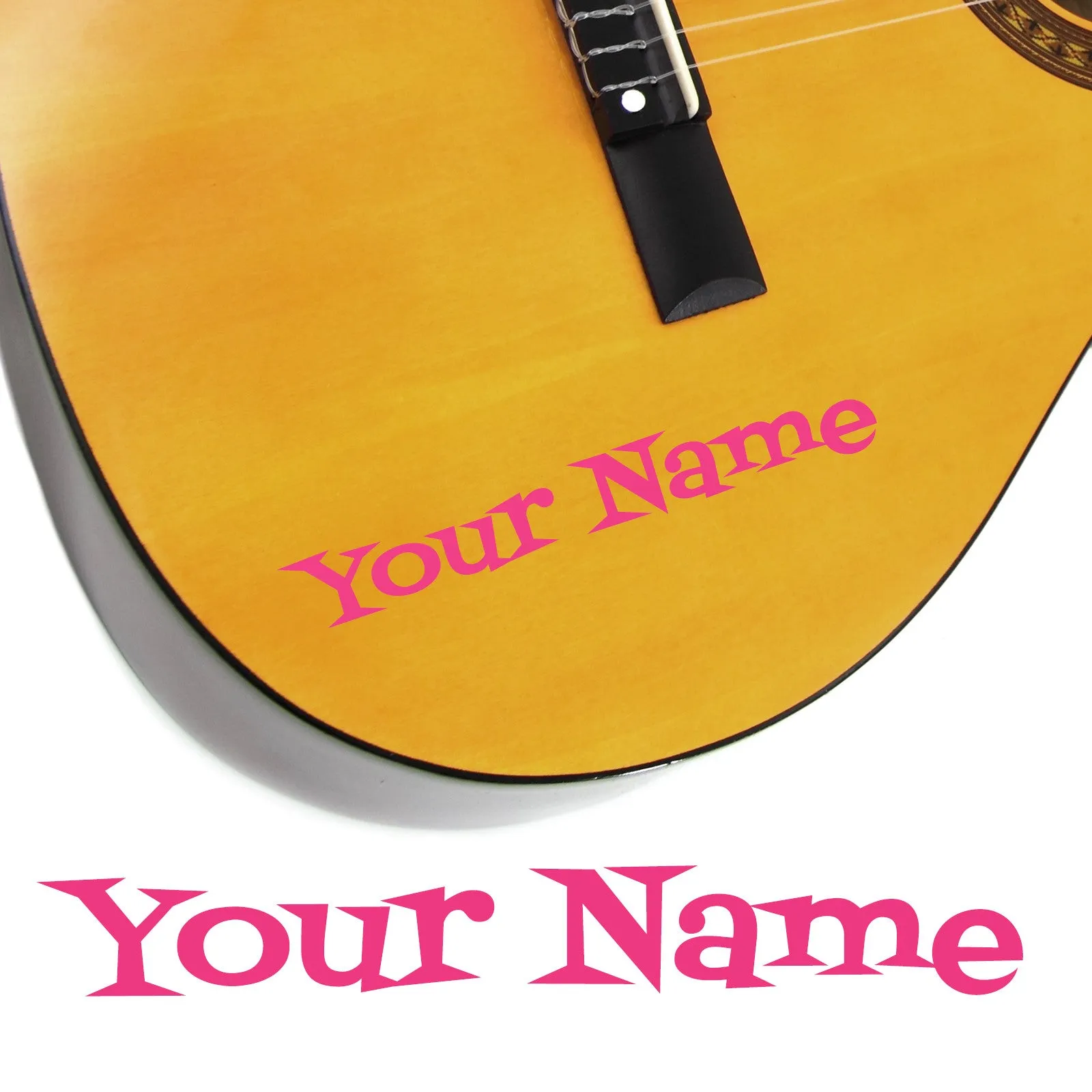 2 x Custom Name Guitar Stickers - Cartoon Style