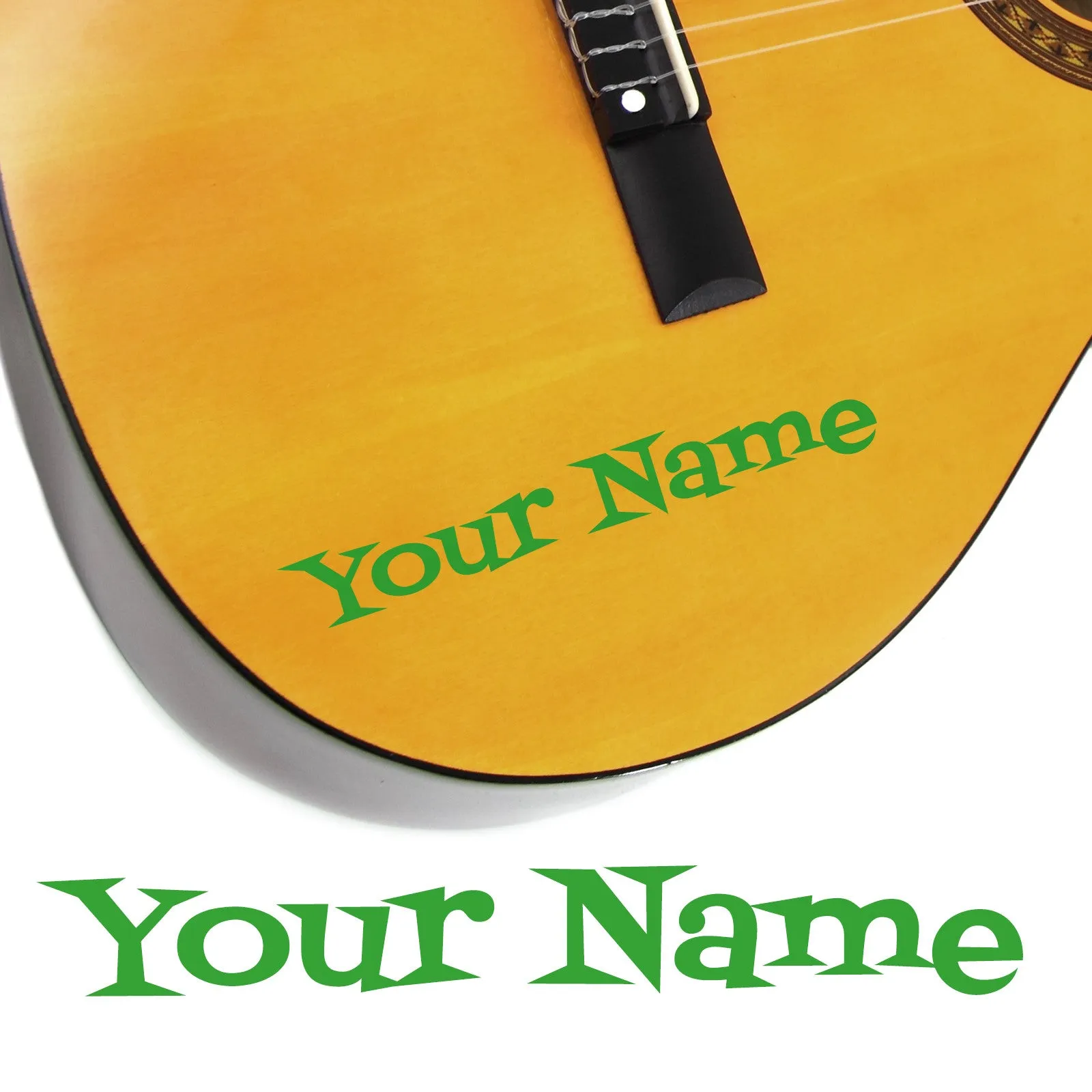 2 x Custom Name Guitar Stickers - Cartoon Style
