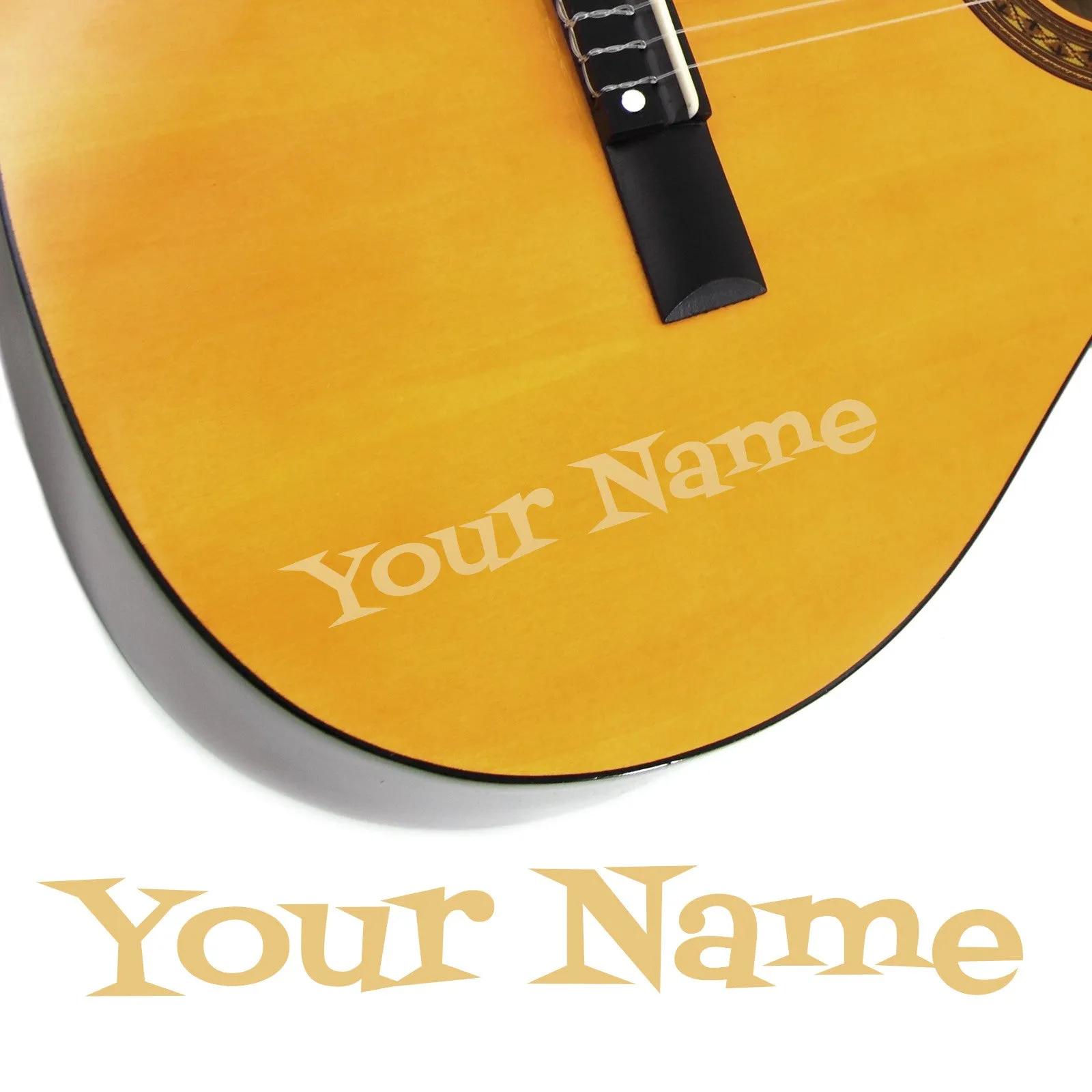 2 x Custom Name Guitar Stickers - Cartoon Style
