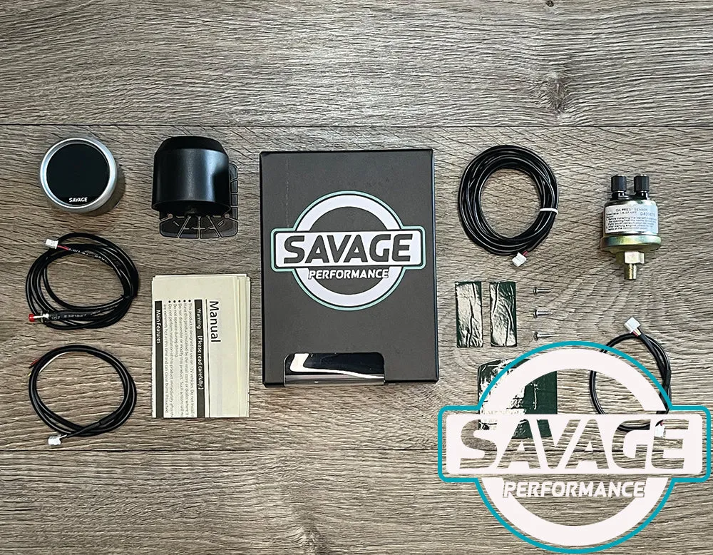 52mm Digital Savage Oil Pressure Gauge 7 Colours *Savage Performance*
