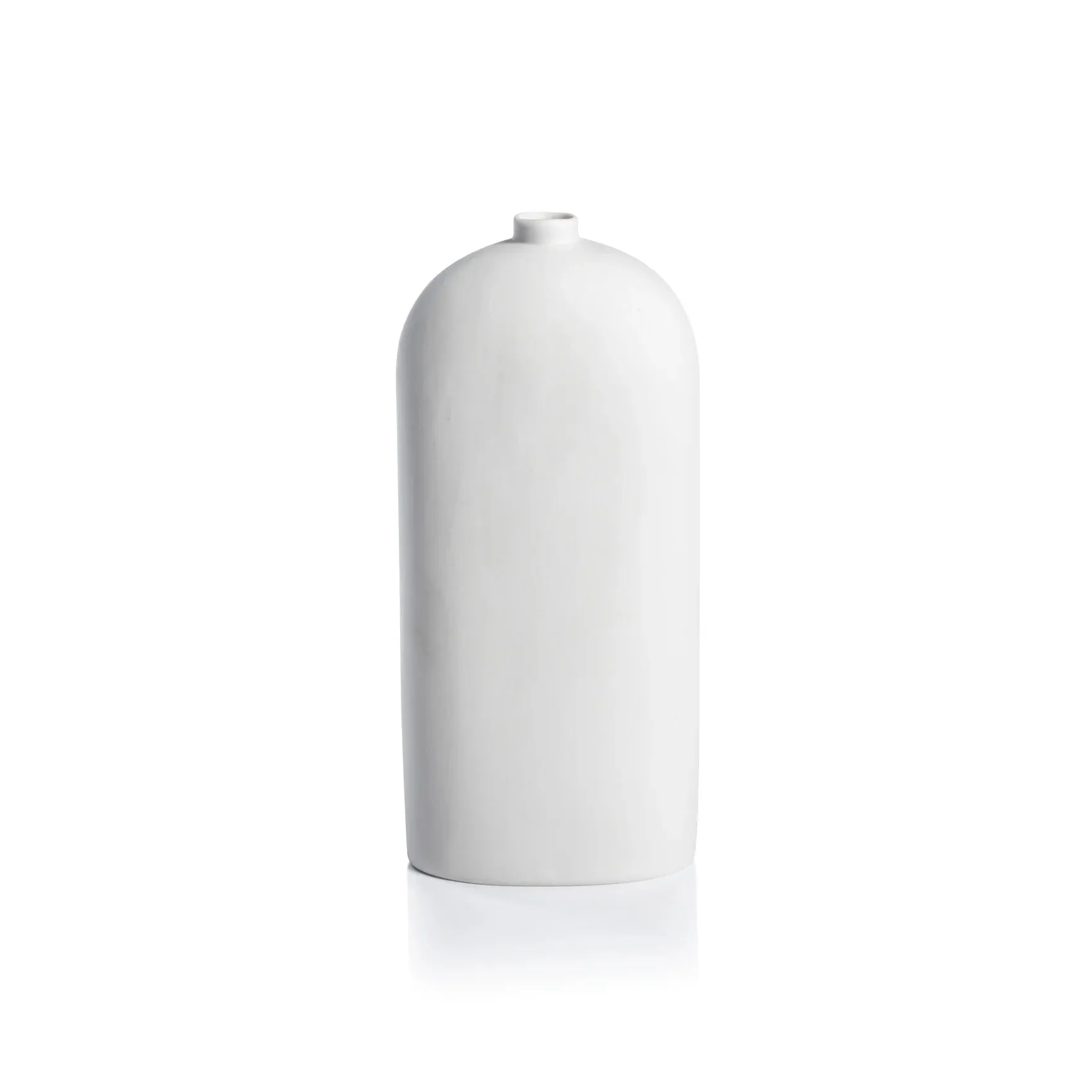 5" x 11" Tall White Ceramic Vase