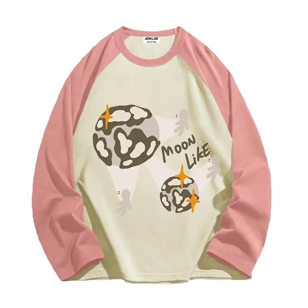 American Moon Pattern Long Sleeve Shirt