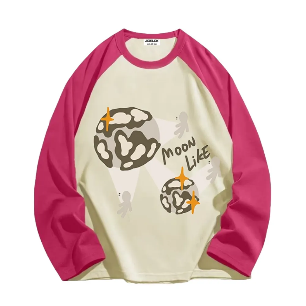 American Moon Pattern Long Sleeve Shirt