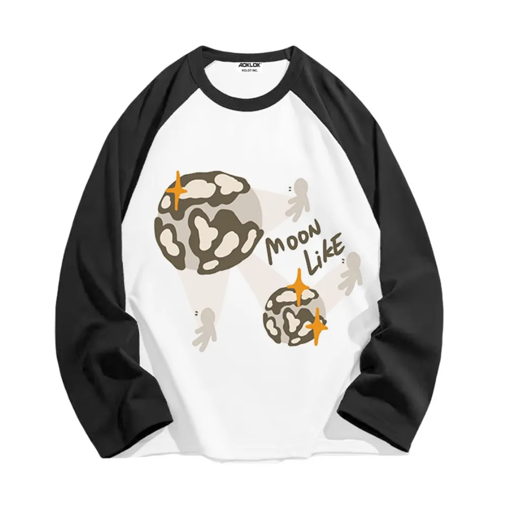American Moon Pattern Long Sleeve Shirt