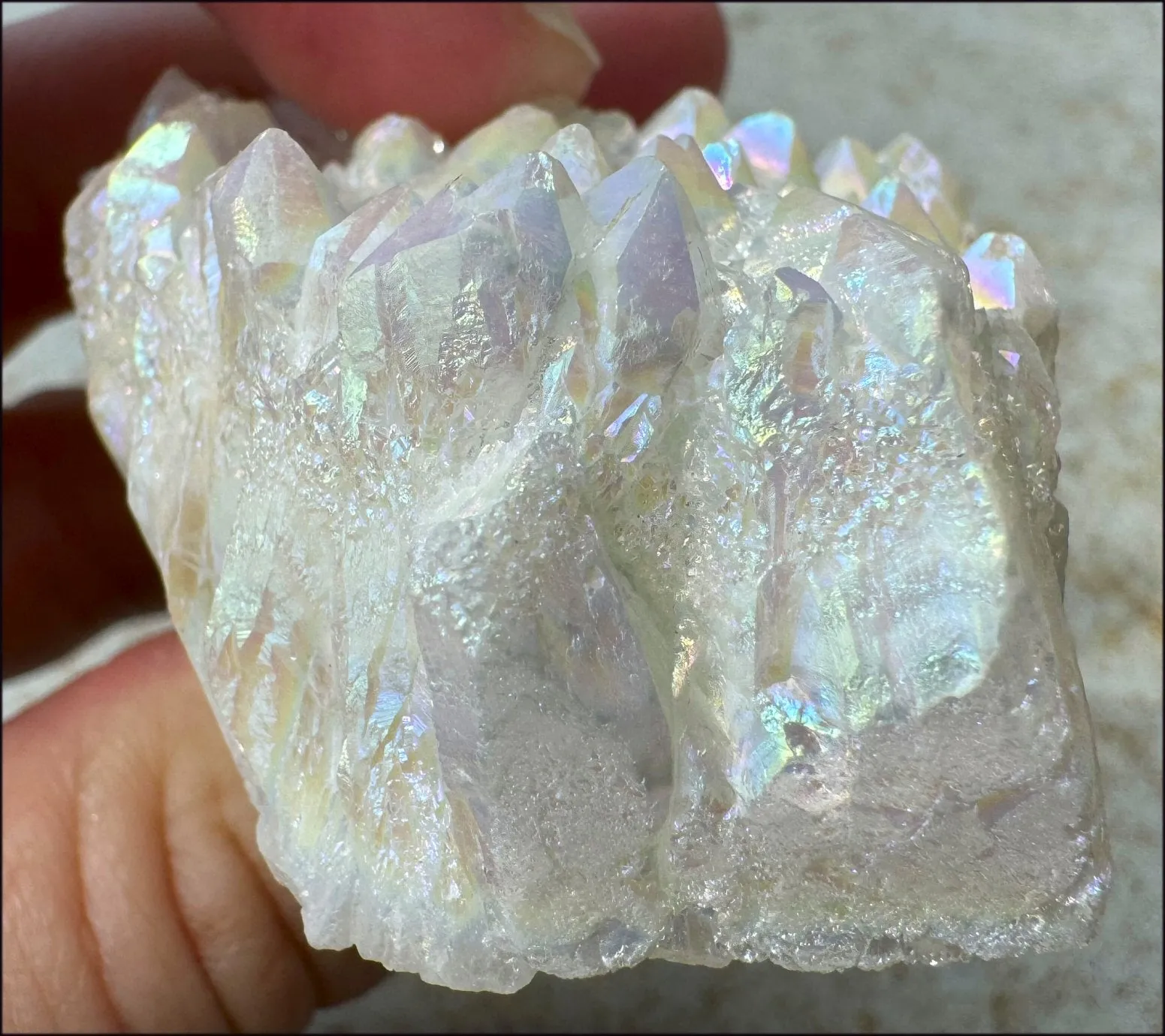 Angel Aura Quartz Crystal Cluster - Clean & Clear Aura