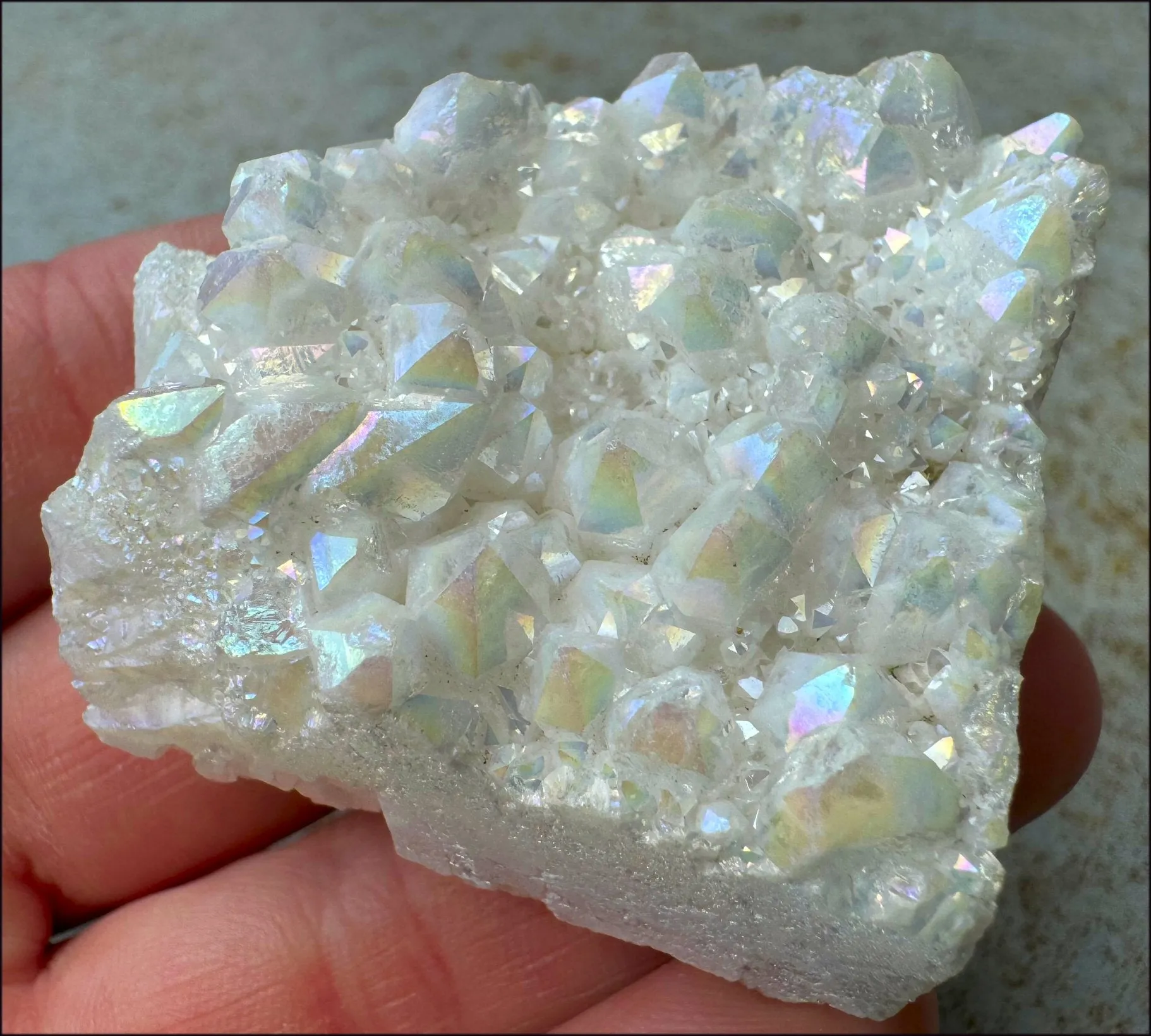 Angel Aura Quartz Crystal Cluster - Clean & Clear Aura