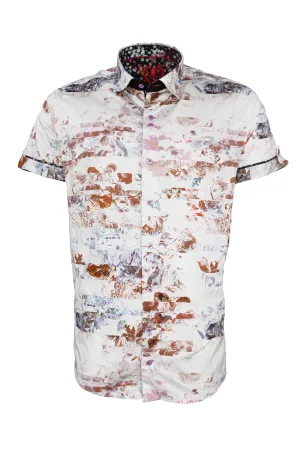 Au Noir Suarez Short Sleeve Shirt White-Beige