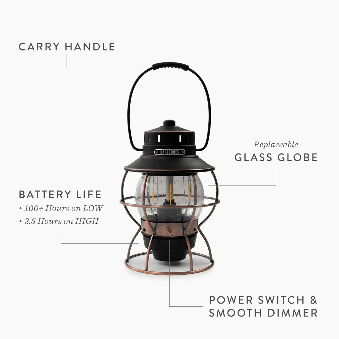 Barebones Living Railroad Lantern Vintage White