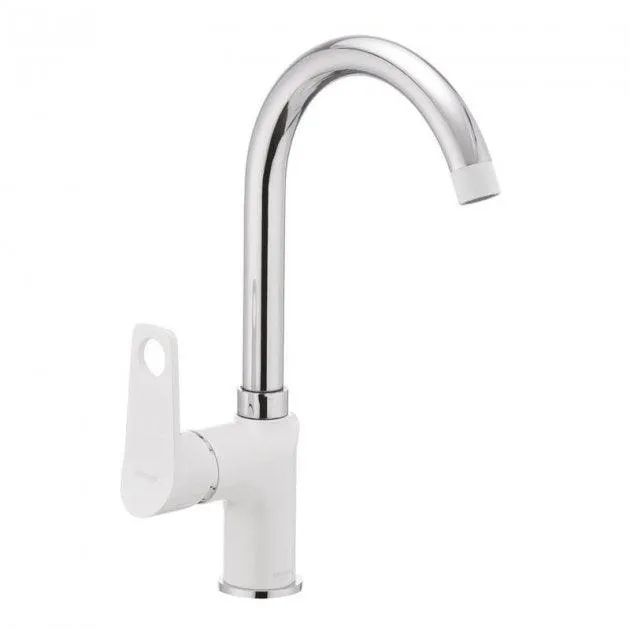 Baterie Bucătărie MIXXUS DALLAS 014 NUT (WHITE), Monocomandă, Alb, Lucios
