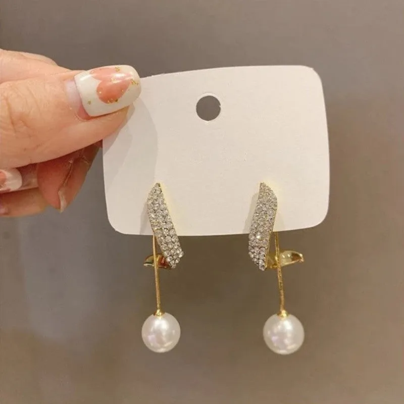 Beautiful Pearl Wing Stud Korean Earrings 2 Pcs/Set