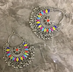 Beautiful Silver Plated Jingling Chand bali Earring for Women and Girl