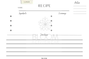 BLOOM Recipe Cards Template