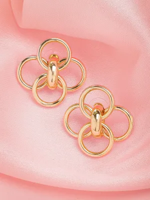 Bohey by KARATCART Gold Plated Multi Loop Stud Earrings