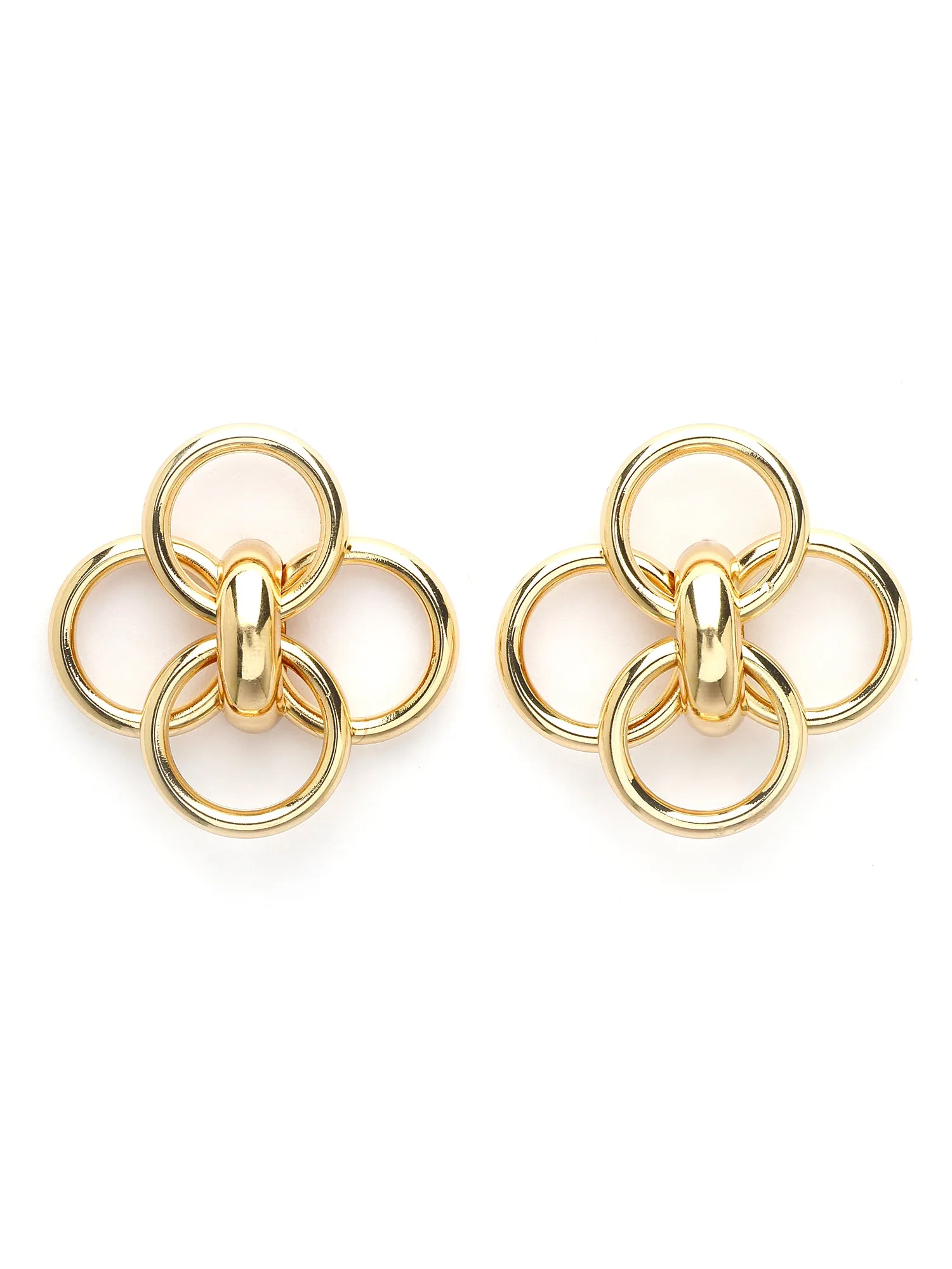 Bohey by KARATCART Gold Plated Multi Loop Stud Earrings