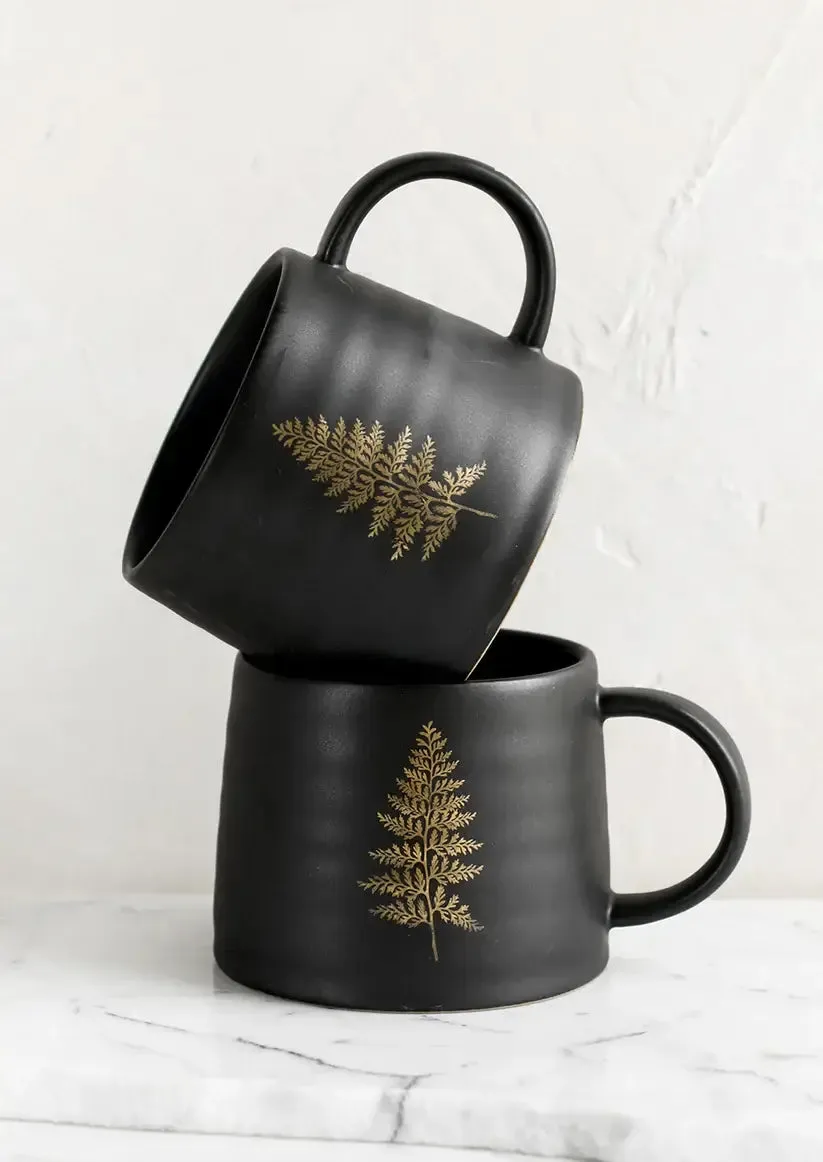 BOTANICAL PRINT CERAMIC COFFEE MUG