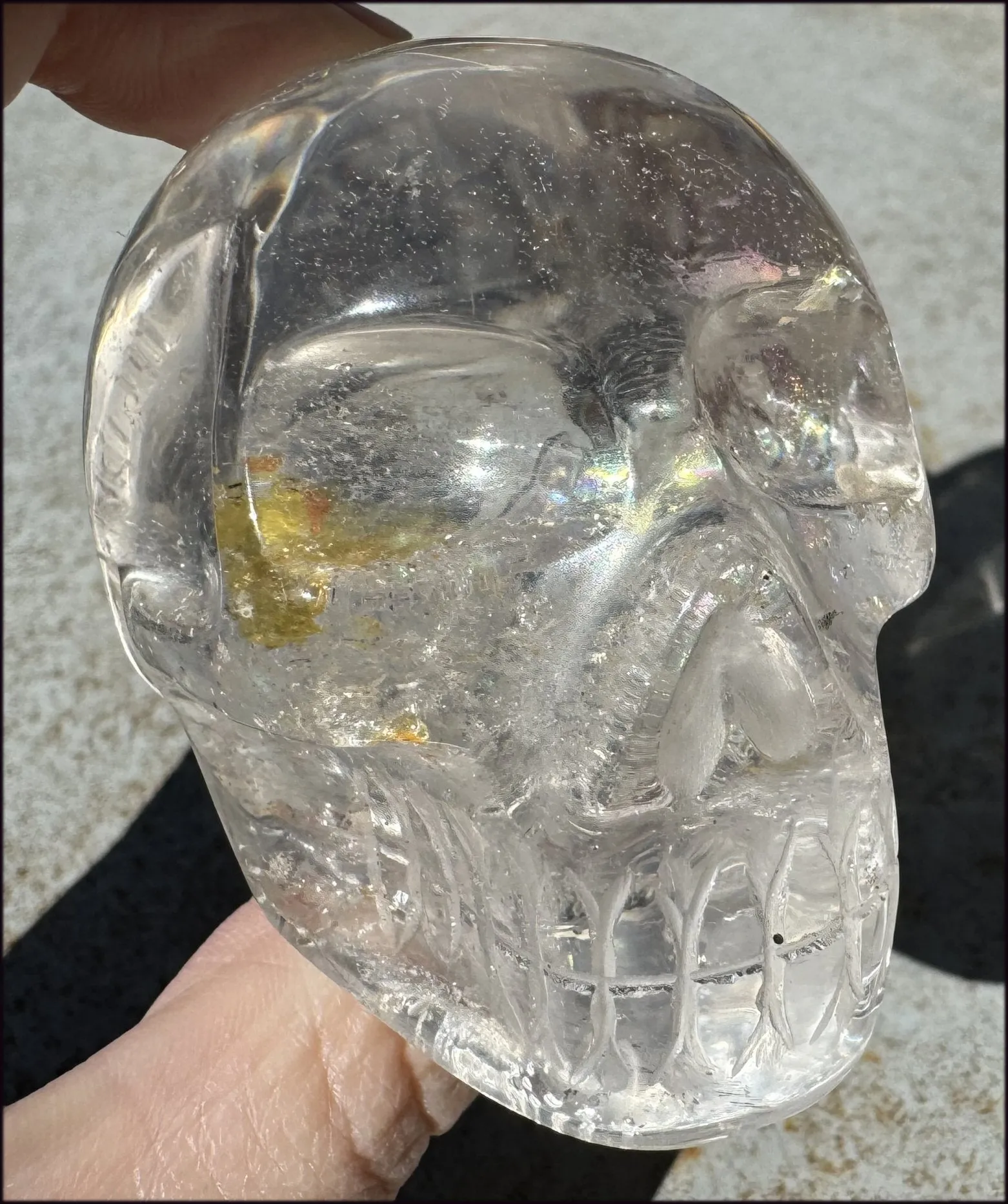 Brazilian QUARTZ Crystal Skull with Golden Healer Hematite - with Synergy 15  years