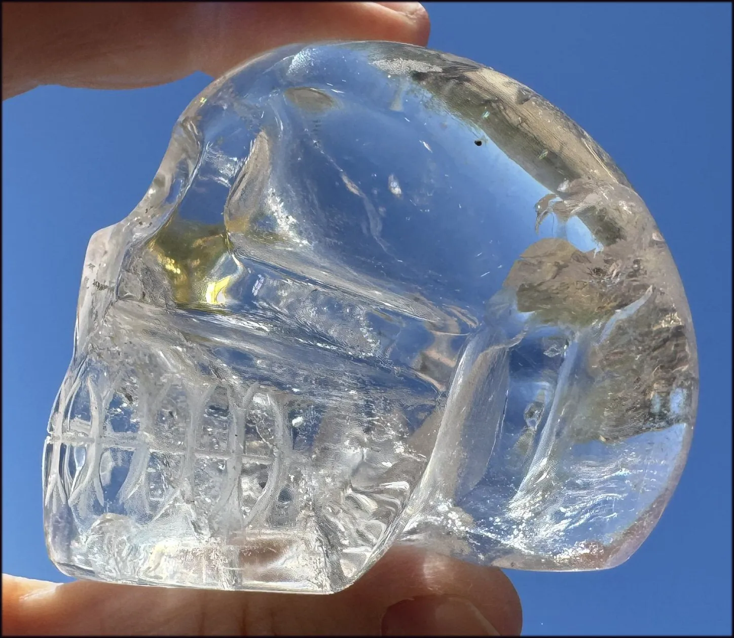 Brazilian QUARTZ Crystal Skull with Golden Healer Hematite - with Synergy 15  years