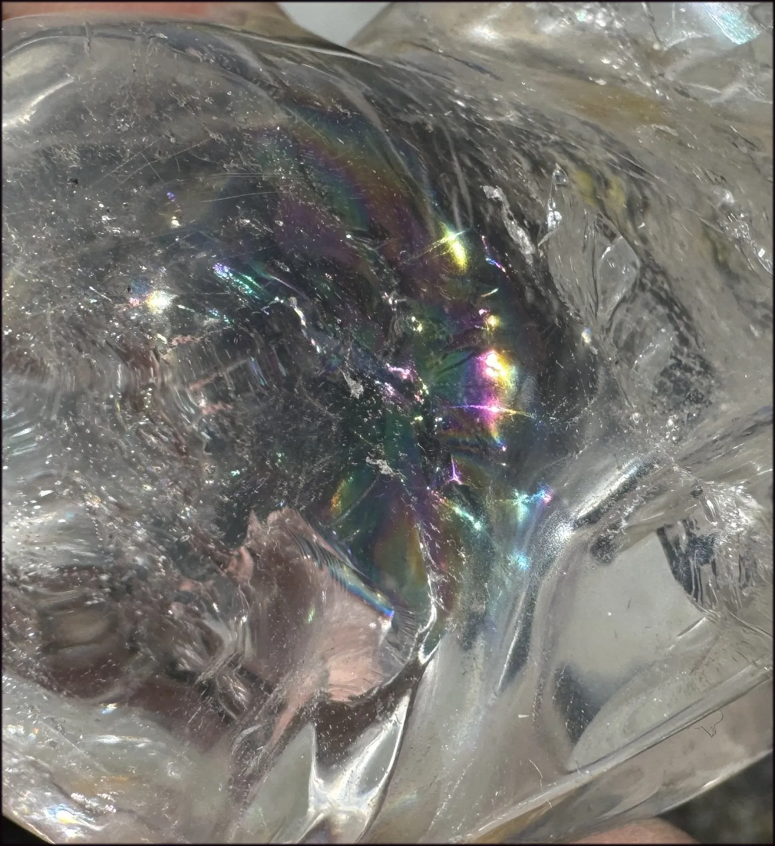 Brazilian QUARTZ Crystal Skull with Golden Healer Hematite - with Synergy 15  years