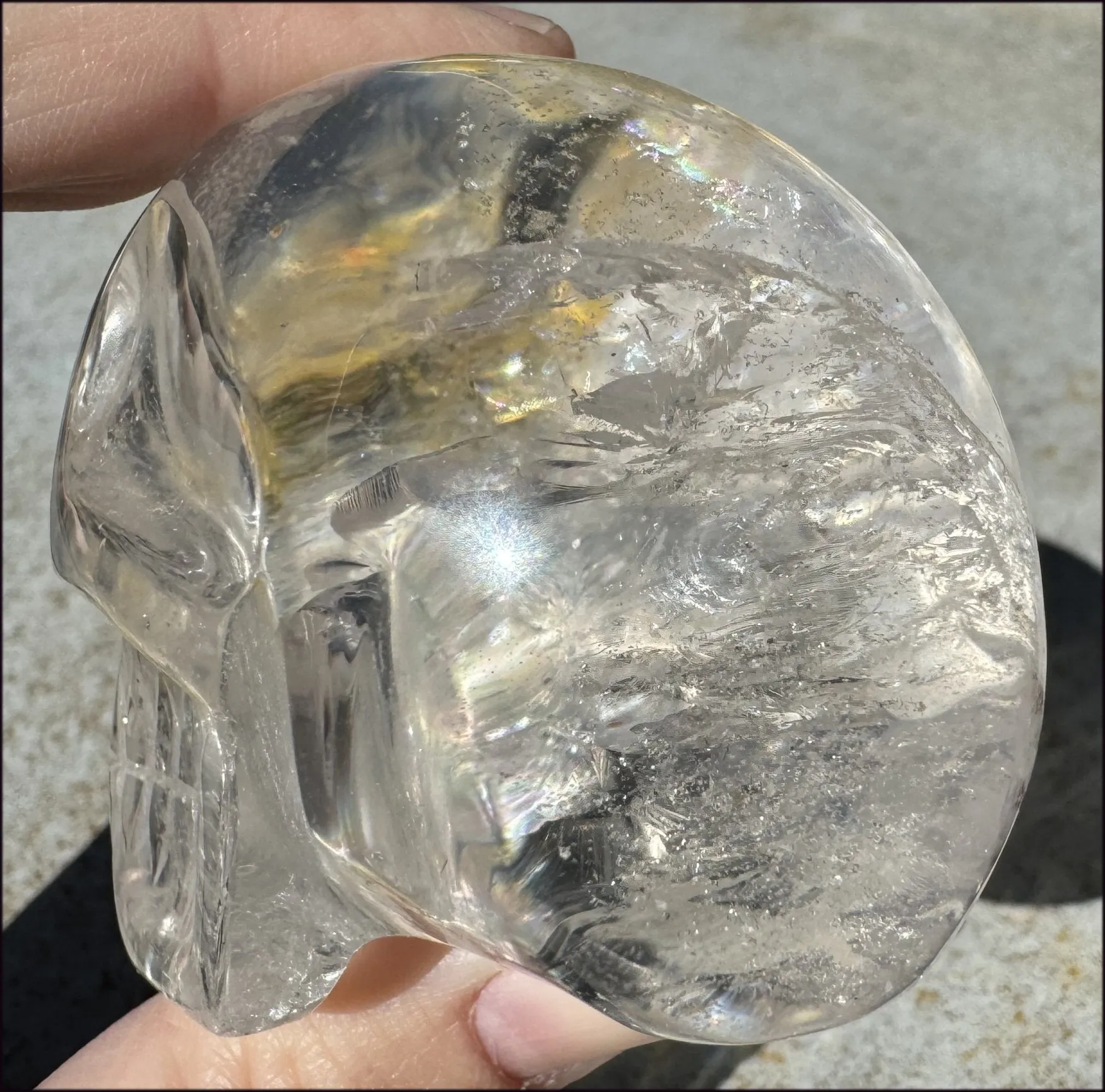 Brazilian QUARTZ Crystal Skull with Golden Healer Hematite - with Synergy 15  years