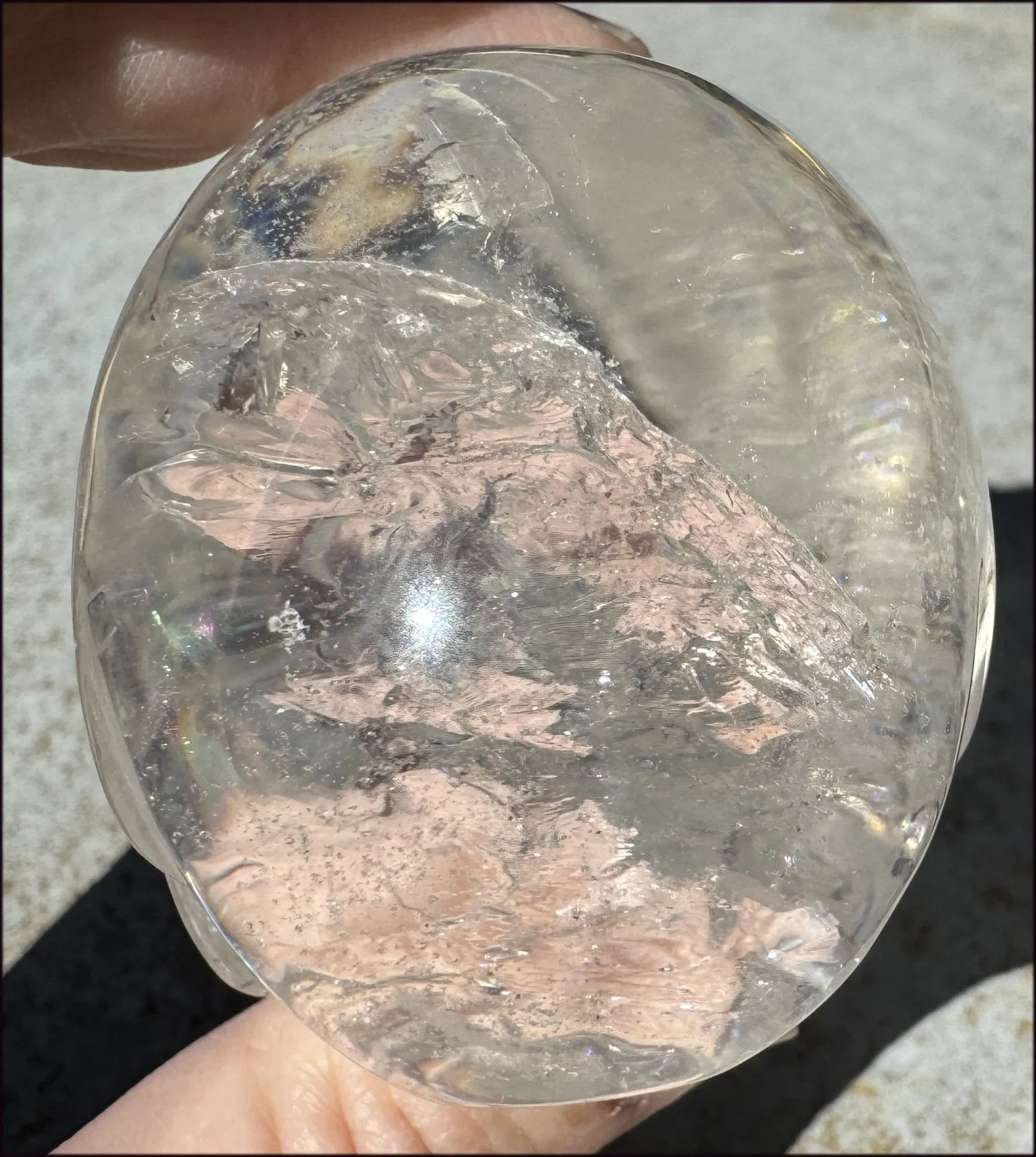 Brazilian QUARTZ Crystal Skull with Golden Healer Hematite - with Synergy 15  years
