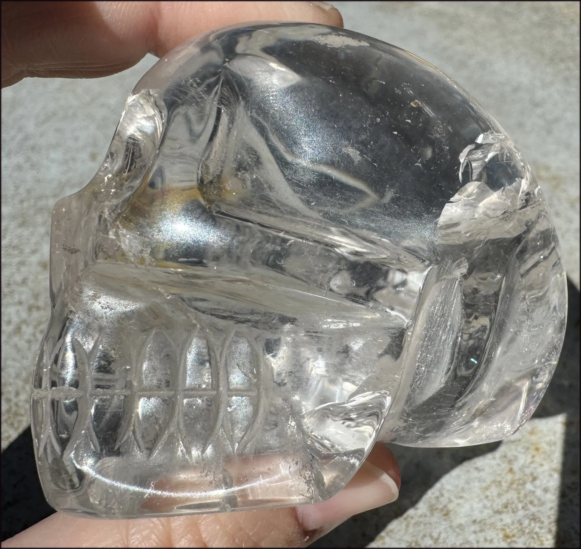 Brazilian QUARTZ Crystal Skull with Golden Healer Hematite - with Synergy 15  years