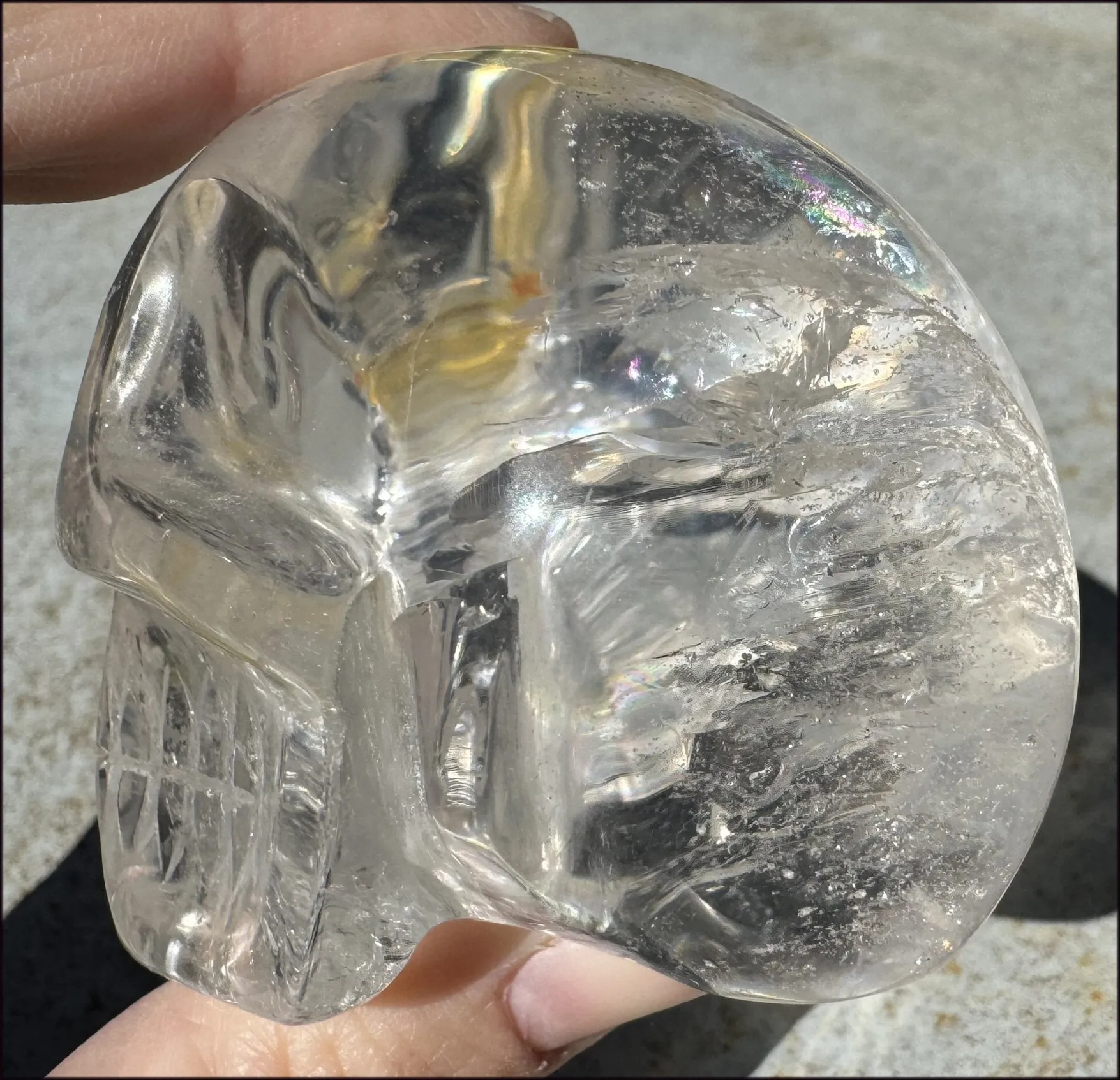 Brazilian QUARTZ Crystal Skull with Golden Healer Hematite - with Synergy 15  years