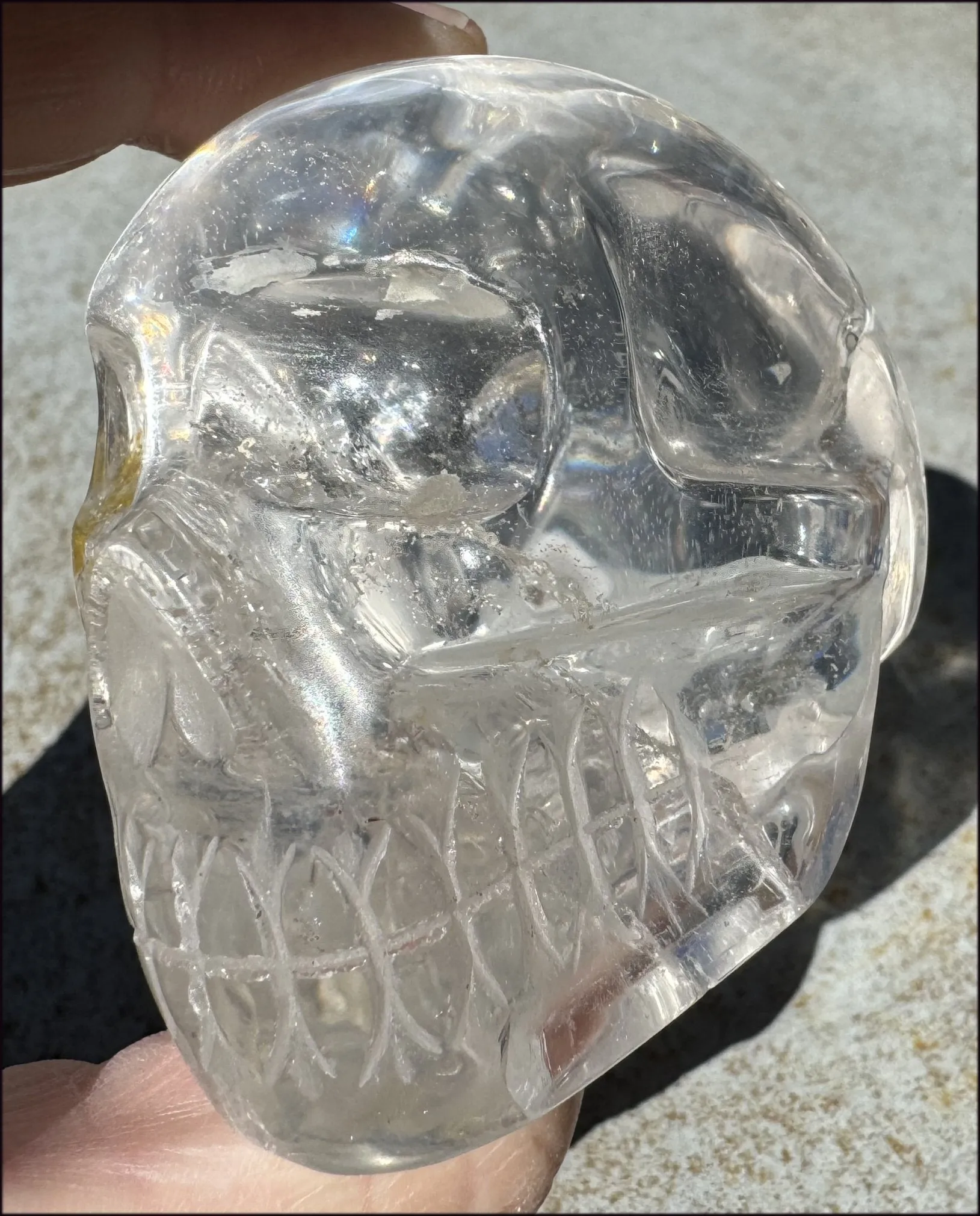 Brazilian QUARTZ Crystal Skull with Golden Healer Hematite - with Synergy 15  years