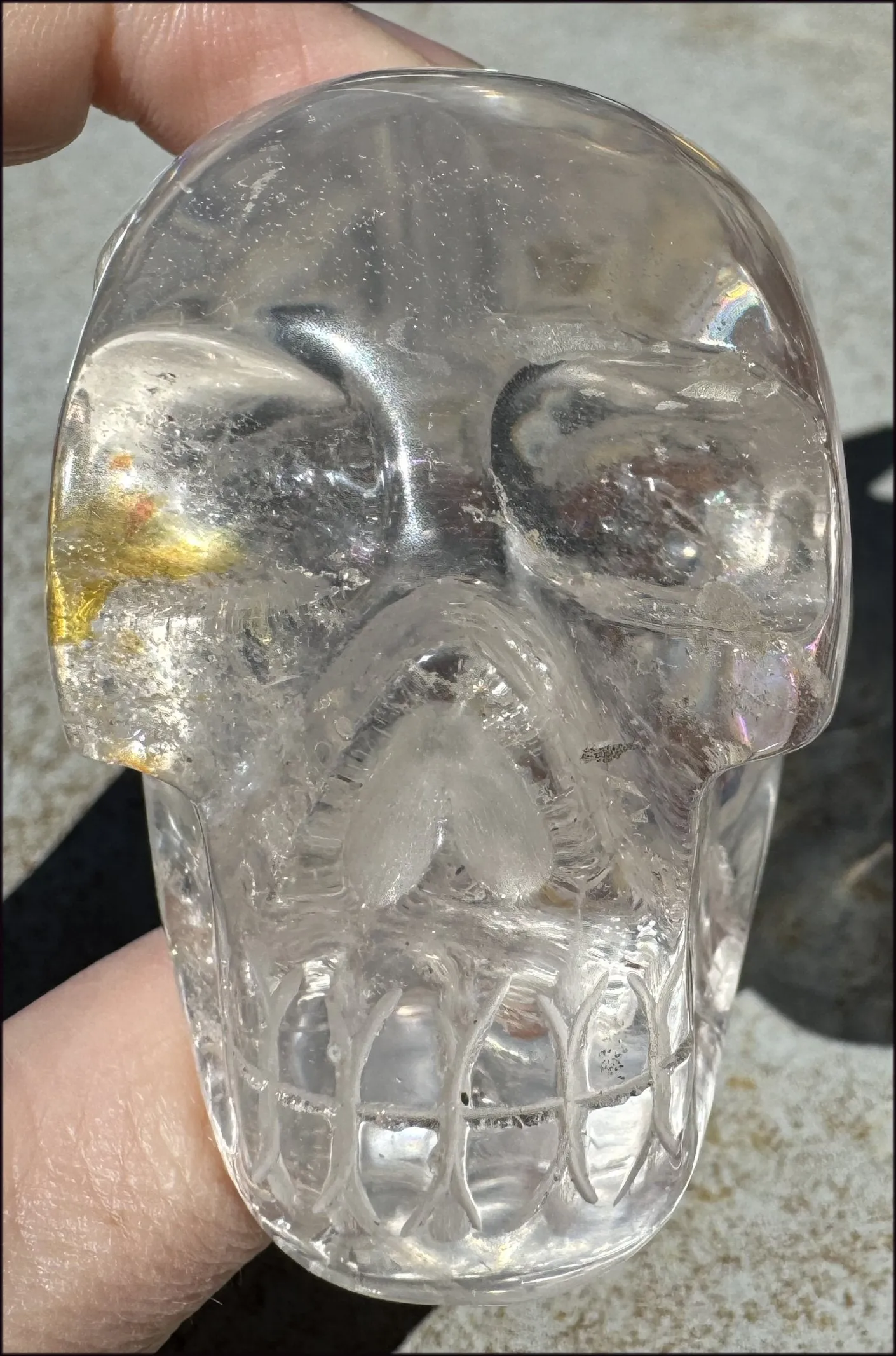 Brazilian QUARTZ Crystal Skull with Golden Healer Hematite - with Synergy 15  years
