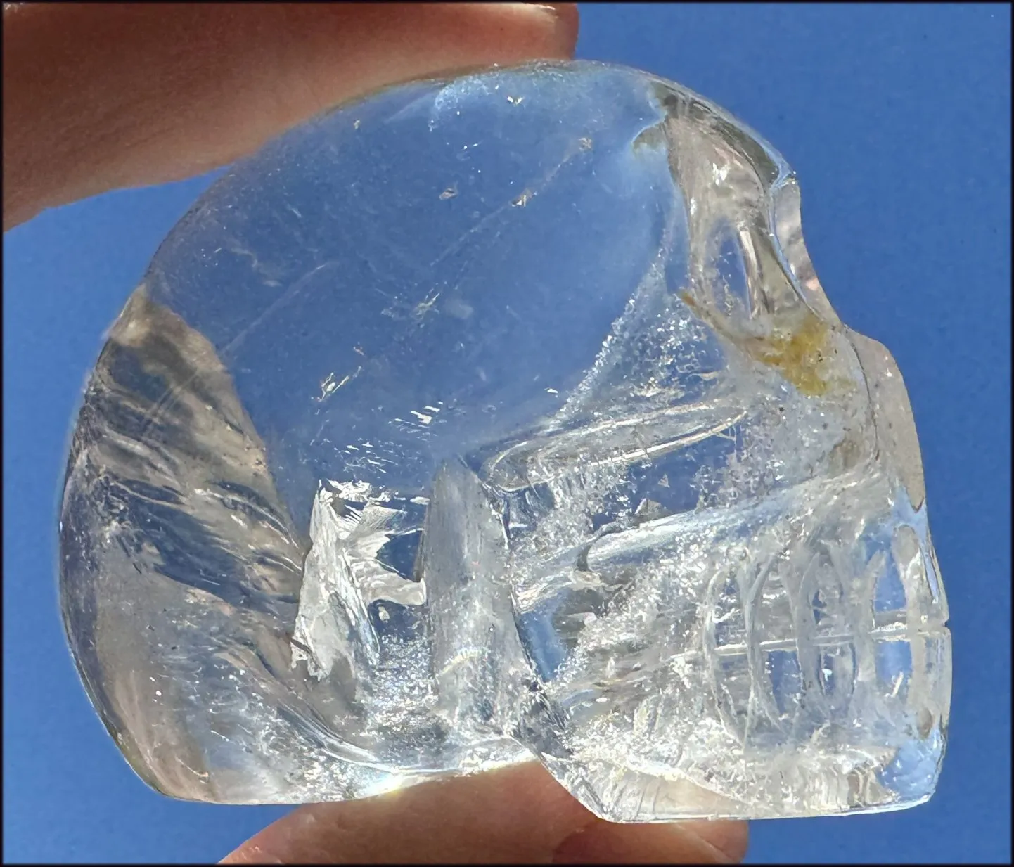 Brazilian QUARTZ Crystal Skull with Golden Healer Hematite - with Synergy 15  years