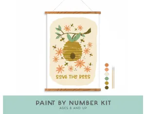 Breathe People - Save the Bees Paint-by-Number Kit for Kids: Kit   Magnetic Frame