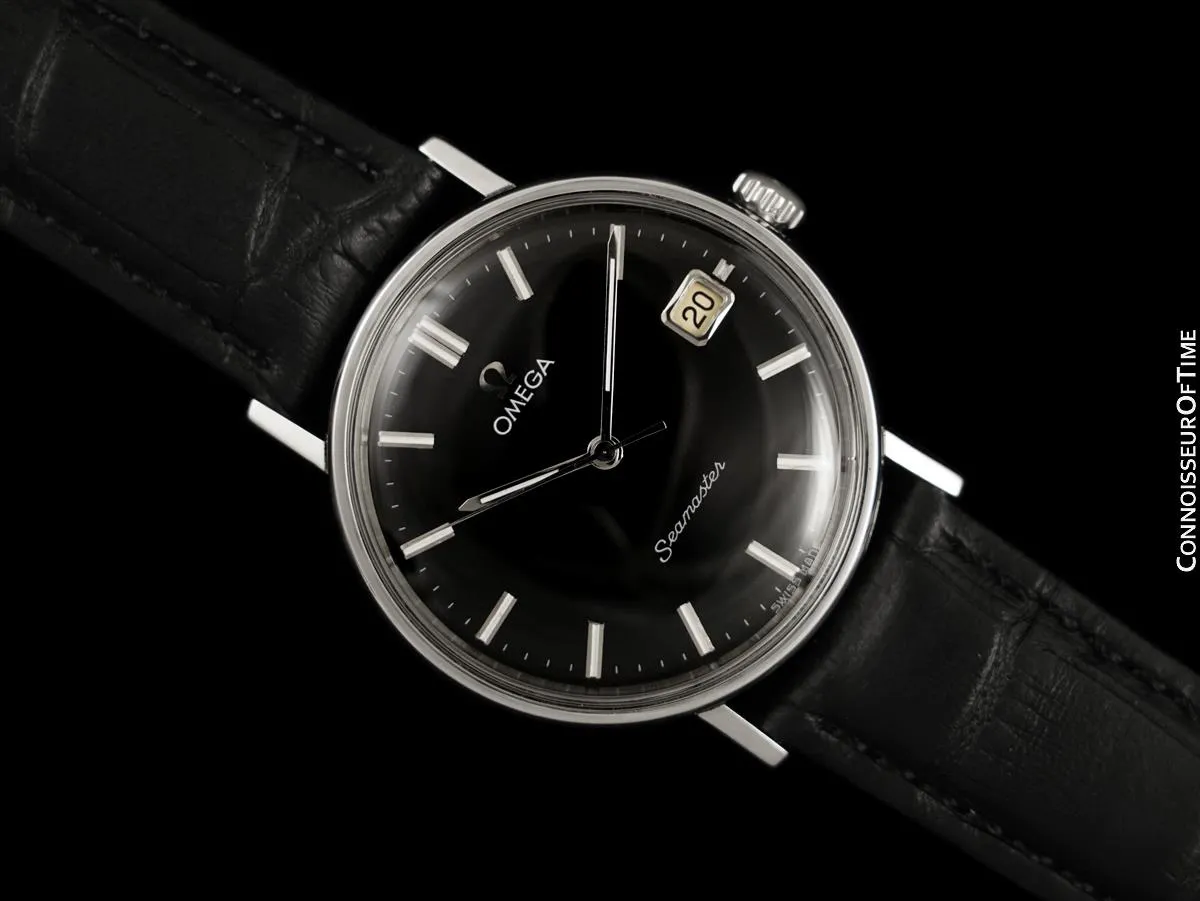 c. 1961 Omega Seamaster Vintage Mens Handwound Watch with Date - Stainless Steel