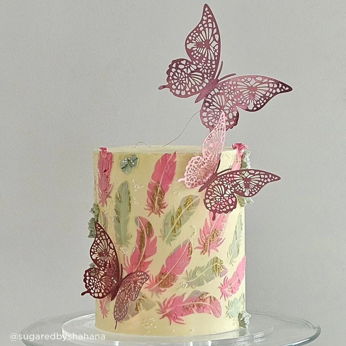 Cake Decorating Stencil FARRA Feather Pattern