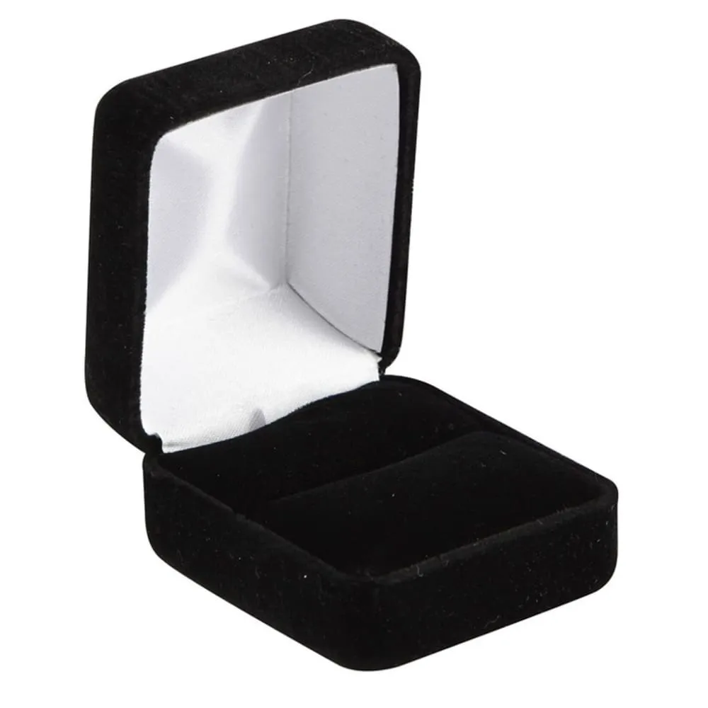 CALAIS Black Ceramic Diamond Ring Beveled Step Edges & Raised Brush Center 6mm & 8mm