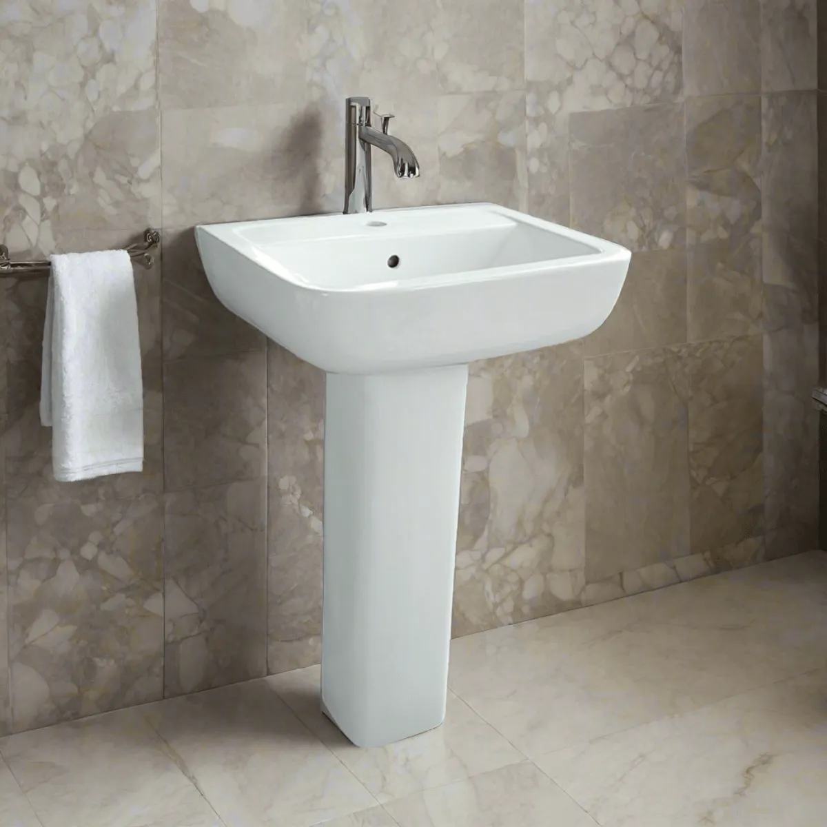 Ceramic Full Pedestal Wall Mount Wash Hand Basin - ZP003