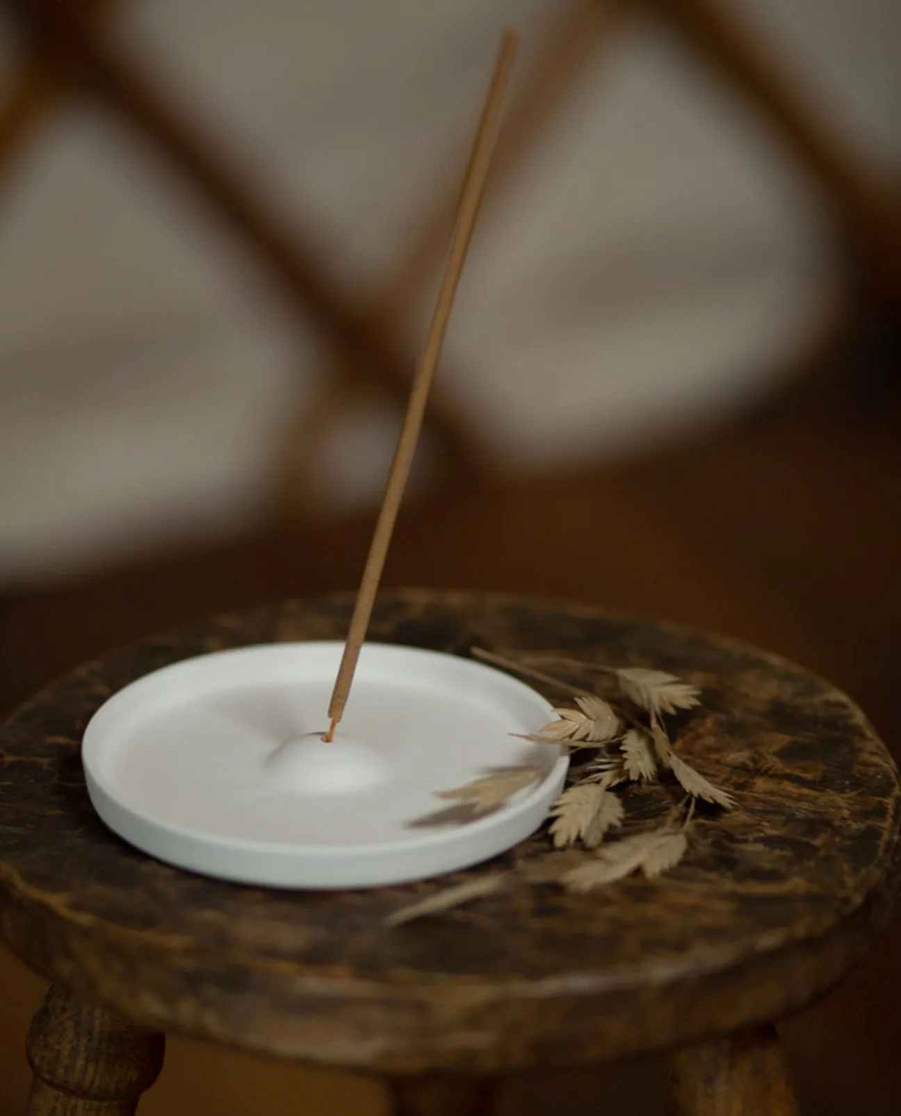 Ceramic Incense Plate in White