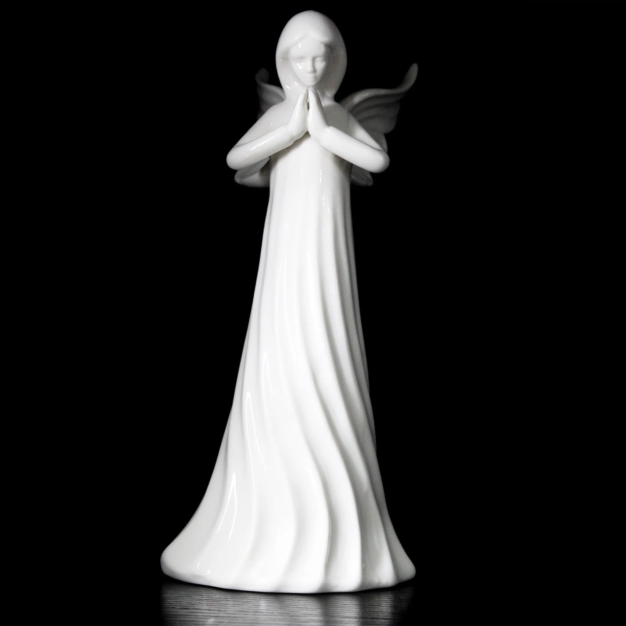Ceramic Praying Angel Figurine (White, Case of 24)