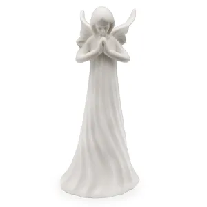 Ceramic Praying Angel Figurine (White, Case of 24)