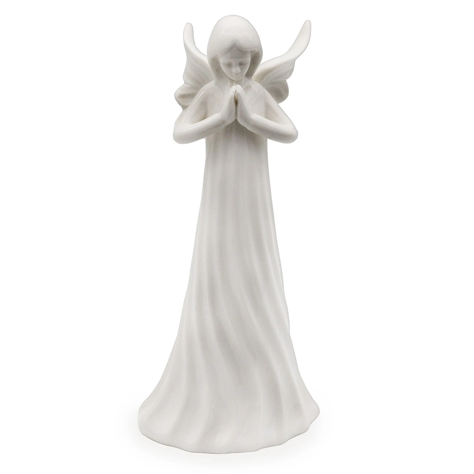Ceramic Praying Angel Figurine (White, Case of 24)