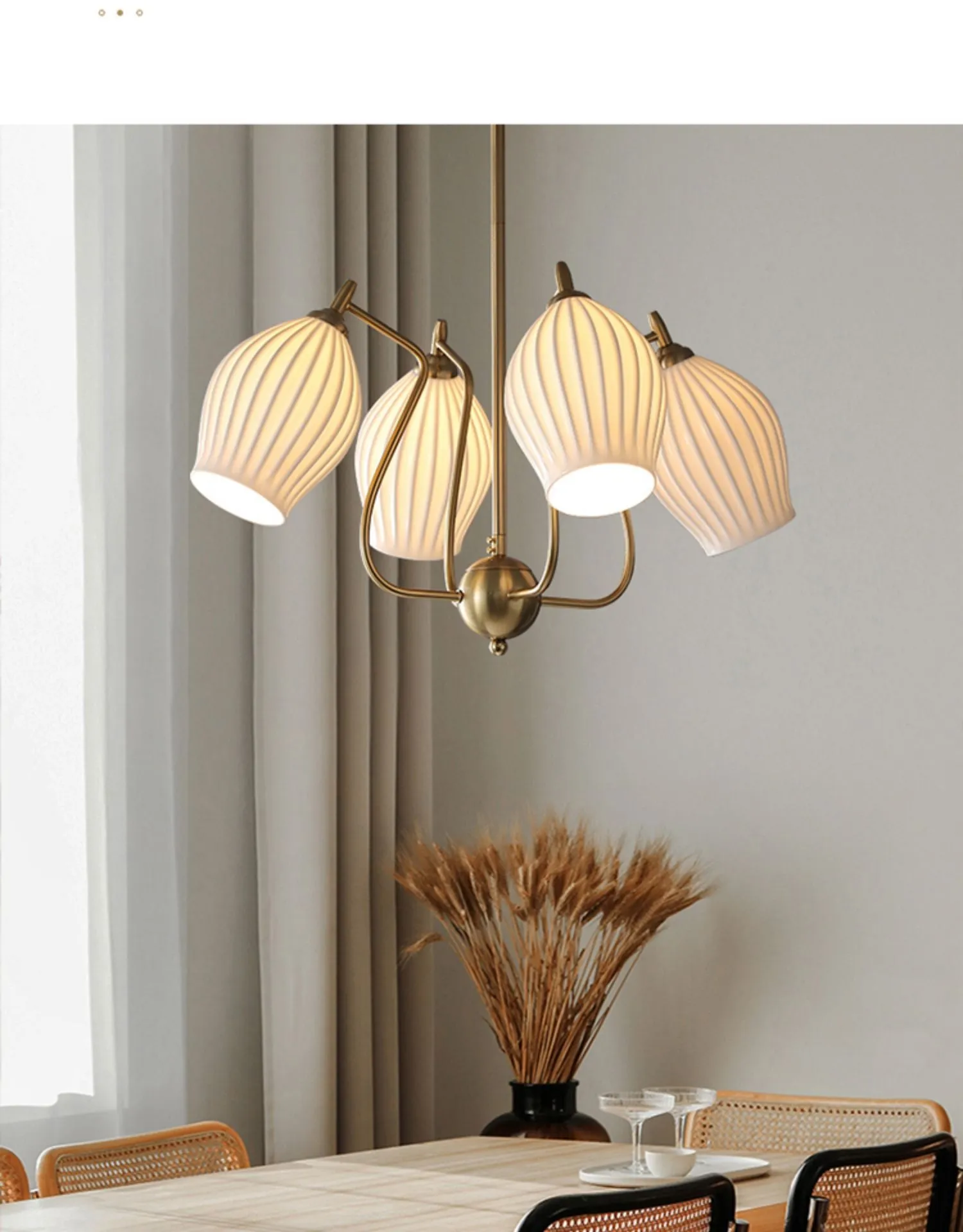 Ceramic Rose Chandelier Lighting