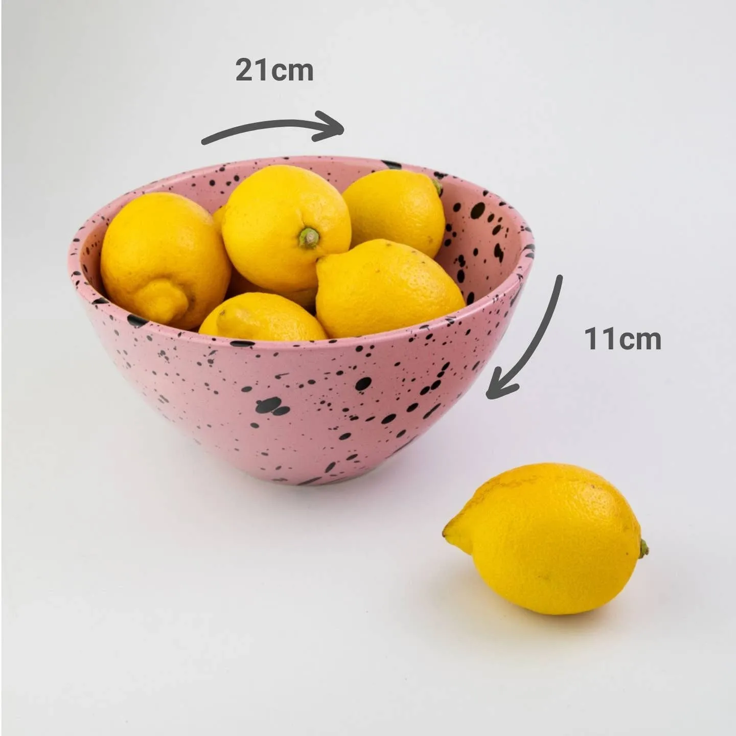 Ceramic Salad Bowl (Pink   Black)