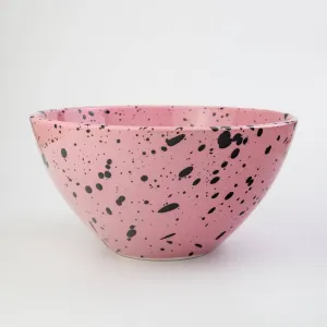 Ceramic Salad Bowl (Pink   Black)