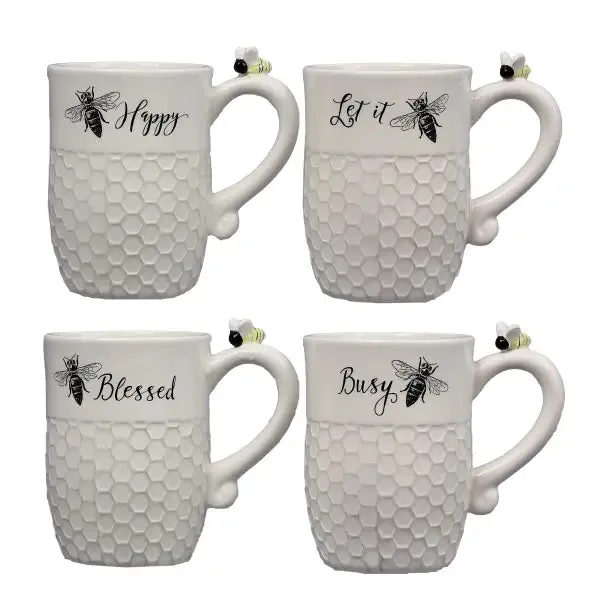 CERAMIC WHITE BEE MUG